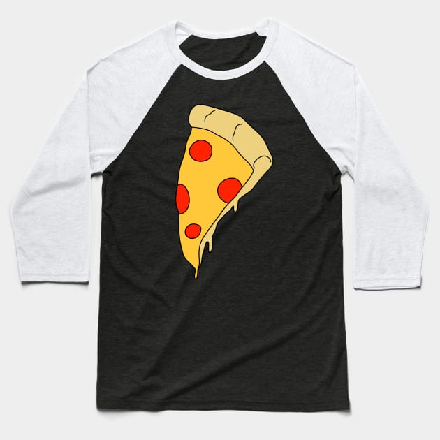 Melty Pizza Slice Baseball T-Shirt by saradaboru